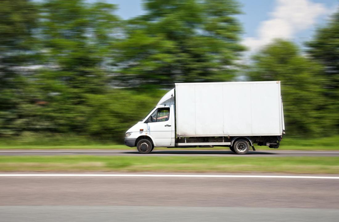 Picture of our van driving to Cheltenham.