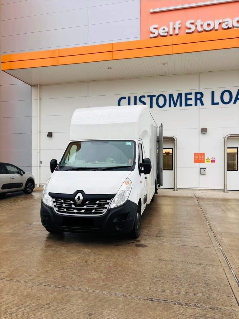 removal van outside of storage unit